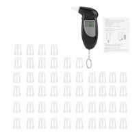 VBESTLIFE Testeur d'alcoolémie Écran LCD numérique testeur d'haleine d'alcool portable porte-clés analyseur d'haleine 50 pièces
