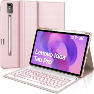 Clavier pour tablette GENERIQUE Étui HSMY avec Clavier Français AZERTY Bluetooth pour Lenovo Tab M10 TB-X605F/X505F - Noir&Blanc