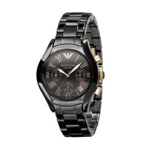 Emporio armani black ceramic chronograph watch online