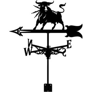 GIROUETTE - CADRAN Girouette Taureau Ornement girouette en Acier Inoxydable girouette Animal indicateur de Direction du Vent avec revêtement anti[175]