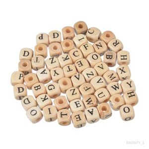 KIT BIJOUX Perles en bois de l'alphabet, 100x10mm, pour la fa