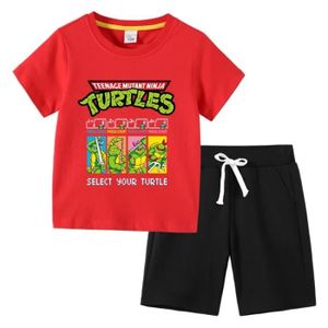 ROBOT - ANIMAL ANIMÉ TMNT-2 - 110CM - TMNT-Ensemble T-Shirt et Pantalon de Pyjama à Manches Courtes pour Garçon et Fille, Vêtement
