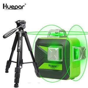 Distance de Travail 25m Pile au lithium et Support magn/étique Incluse Port de charge USB Ligne Laser Auto-nivellement avec Mode Puls/é Ext/érieur Huepar GF360G 3 x 360 Niveau Laser Croix Vert