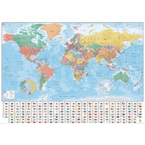 Carte Du Monde Avec Drapeaux