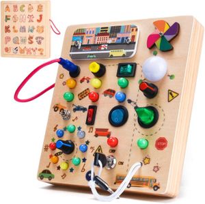 Busy Board Montessori - Tableau D'activités 10 En 1 En Feutre - Jouet éducatif Sensoriel Pour Enfants 1-3 Ans - 8