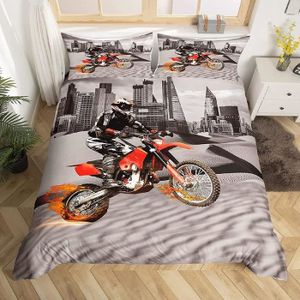 Parure de lit noire Motocross pour garçons - Petits Moussaillons