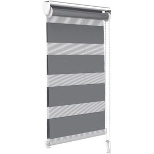 Store Enrouleur Jour Nuit Sans Perçage 60 X 200 Cm Gris, Facile à