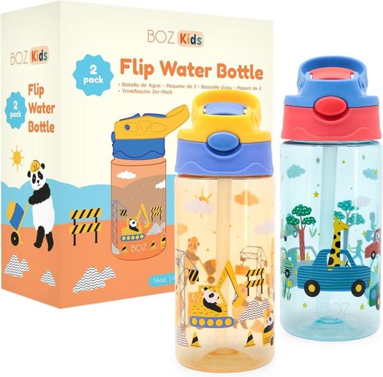 Gourde Enfant 500ml Avec Paille - Bouteille D'Eau En Tritan Sans BPA Anti-Fuite - Motif Dauphin Pour École Et Sport
