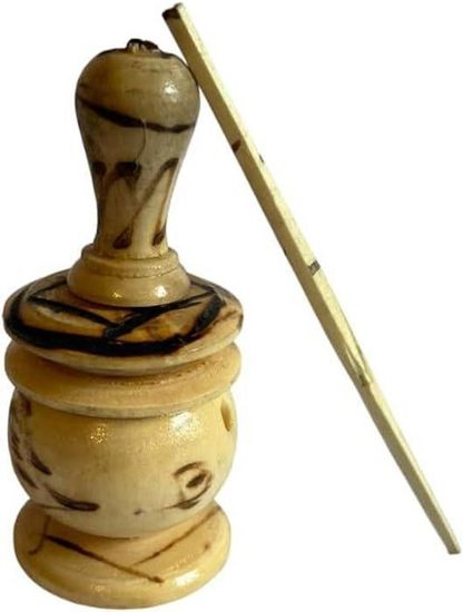 Khôl Naturel Artisanal Marocain - Applicateur En Bois, Sans Plomb - Noir - Neuf