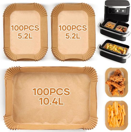 Carta Forno Per Ninja FlexDrawer AF500EU - 150 Pezzi, Rettangolare Antiaderente Per Airfryer