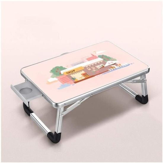 Table De Lit Pliable Aluminium - Plateau 42x26cm | Hauteur Réglable 48cm | Pour PC, Petit-Déjeuner, Livre