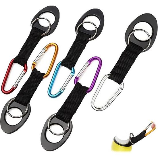 Lot De 5 Mousquetons De Sécurité Noirs à Verrouillage Par Vis - Pour Camping, Randonnée, Survie