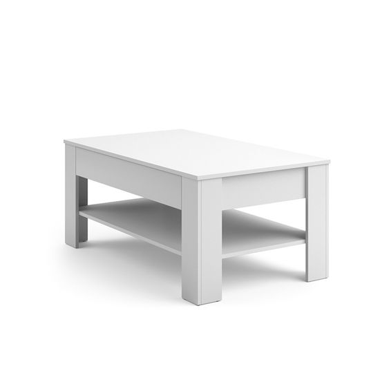 Table basse VICCO TADE blanche, table de salon, table d'appoint