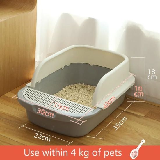 4kg  A -Grand bac à litière pour chat anti éclaboussures plein semi fermé toilette pour chat déodorant chat petit chat déodorant exc