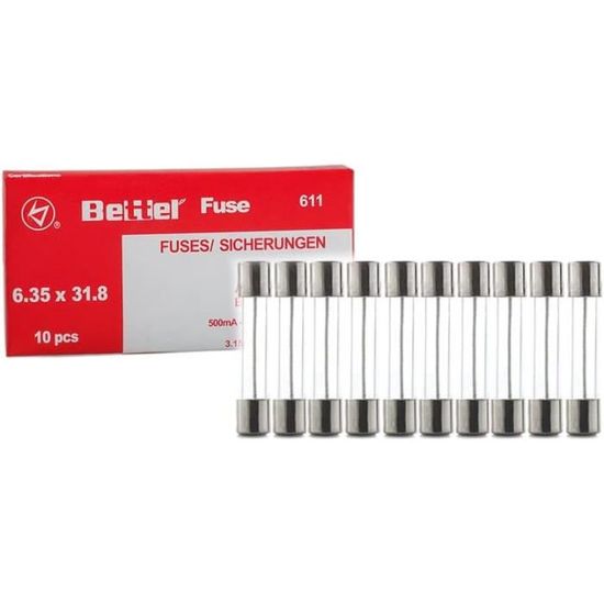 Fusibles En Verre 1,6A Rapide 6,3X32Mm 250V Flink Typ611 10Pack 10