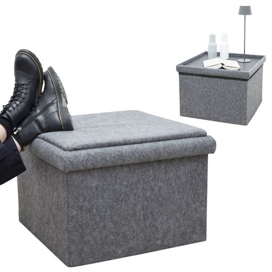 Boîte De Rangement En Feutre Gris - 33x33x38 Cm - Compatible IKEA Kallax/Expedit - Pliable Et Résistante - Pour Rangement Salon, Chambre, Bureau