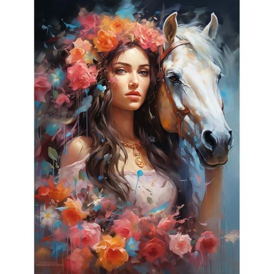 Diymood 5D Diamond Painting Fleur Kit - DIY Broderie Diamant Livre Point de Croix - Salon Chambre Craft - Décoration Murale - Diamant Kit Complet - 30x40 cm
