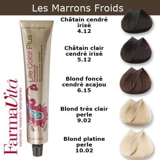 Coloration cheveux FarmaVita - Tons Marron Froids Blond platine perle 10.02  - Cdiscount Au quotidien
