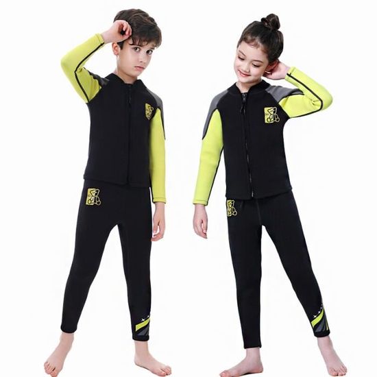 Combinaison Néoprène 2,5 Mm Manches Longues Enfants – Tenue Thermique Intégrale Garçons & Filles Natation Surf Plongée