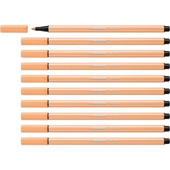 Lot de 10 Stylos feutre Dessin Pen 68, orange clair