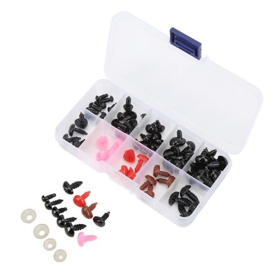 Yeux Noirs Pour Poupées - 830 Pièces - 9 Tailles De 3 à 16 Mm - Pour Amigurumis, Peluches Et DIY