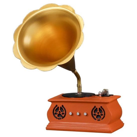 1Pc phonographe classique Vintage ornement décoration de la maison Gramophone de table pour les  PLATINE VINYLE - TOURNE-DISQUE
