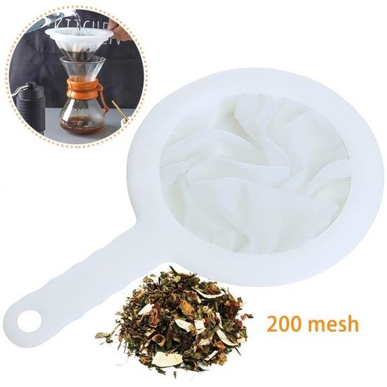 Passoire Fine Nylon 400 Mailles – 20,6x11,5 Cm – Pour Filtrer Jus, Lait, Café, Lait De Soja – Poignée Antidérapante, Trou De Suspension - 6