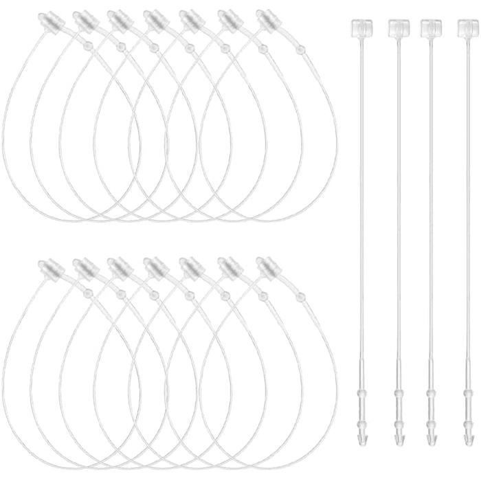 SWYSGS 1000 Pièces Crochets Étiquettes Suspendues Noires - Ficelle Nylon Avec Pression - Idéal Vêtements Et Artisanat