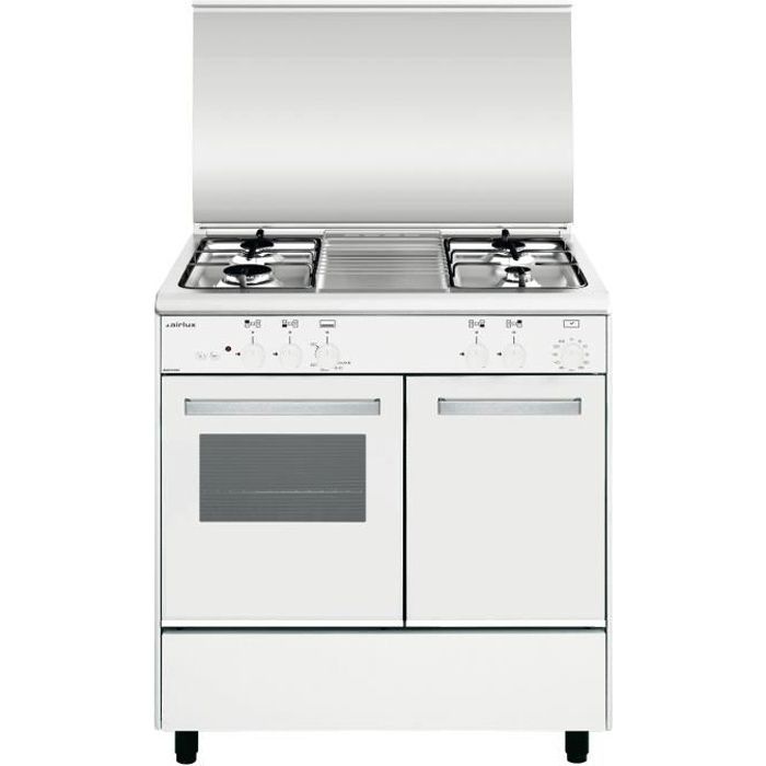Airlux AA8PGWH2, Built-in cooker, Blanc, boutons, Rotatif, Devant, 1,3 m, Acier inoxydable