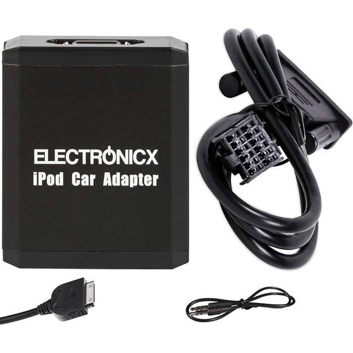Electronicx Elec-M05-FRD1 Adaptateur Musique AUX Compatible avec iPhone, iPad, iPod, pour Ford 12 Pin changeur de CD mp3