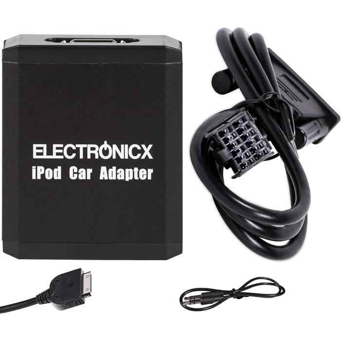 Electronicx Elec-M05-FRD1 Adaptateur Musique AUX Compatible avec iPhone, iPad, iPod, pour Ford 12 Pin changeur de CD mp3