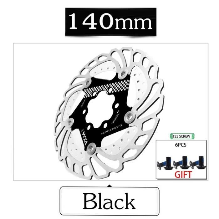 Pièce Détachée,Pièces de bicyclette, disque de refroidissement de frein de bicyclette Rotor de glace flottant - Type 140mm Black