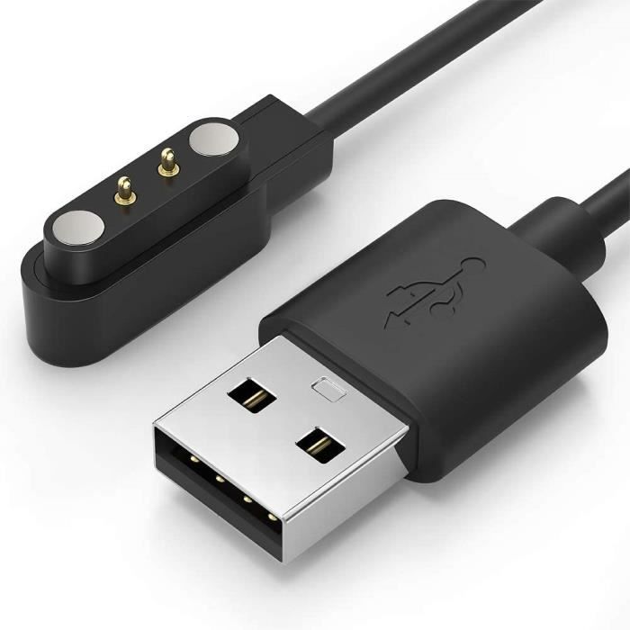 Chargeur pour Ticwatch GTX USB Chargeur pour YAMAY SW022, AGPTEK LW11, Ticwatch GTX, Xiaomi Youpin Haylou LS05