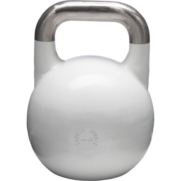 Gorilla Sports - Kettlebells de compétition - disponible de 8kg à 40kg Blanc