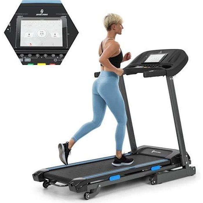 Capital Sports Highflyer 2.0 Tapis de course cardio-training - 12 programmes - Ports USB MP3 / SD