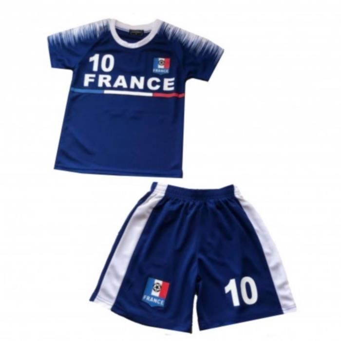 Ensemble short et maillot de France enfant bleu