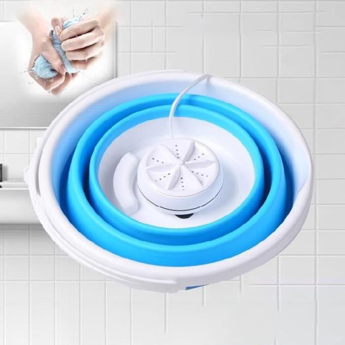 Mini Machine à laver à turbine à ultrasons Type de seau pliable USB blanchisserie laveuse à linge nettoyeur pour les voyages