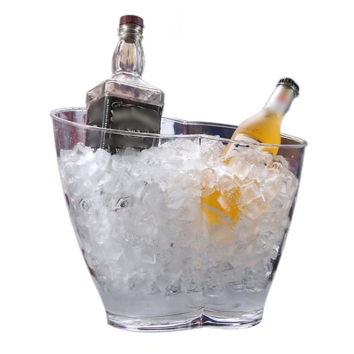 6L Acrylique Grand Seau à Glace, Seaux à Champagne Seau à Vin, Récipient De Stockage De Fruits et Légumes