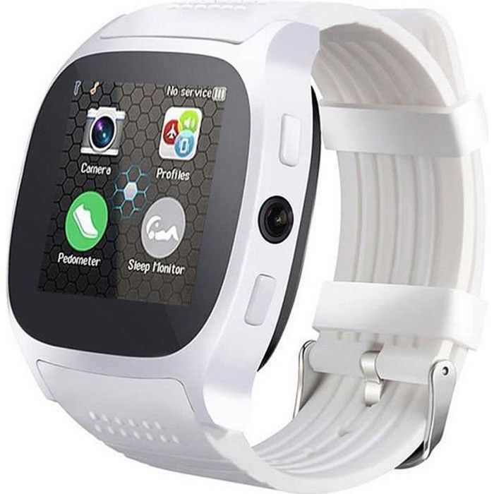 Montre intelligente avec caméra, support de carte SIM TF, podomètre sportif, positionnement mobile, divertissement social, rappel in