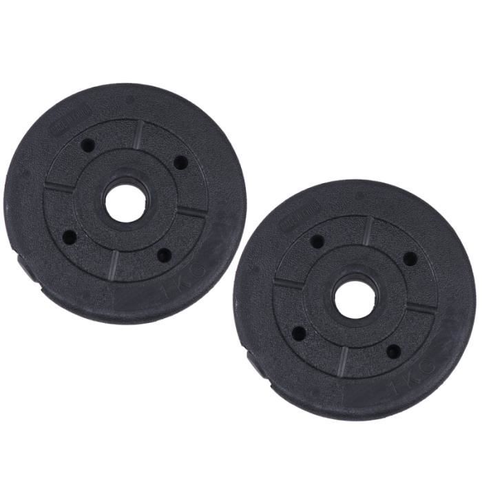 2 pièces 1KG disques d'haltères haltères pour la salle d'entraînement de gymnase à domicile de BARRE - HALTERE - POIDS