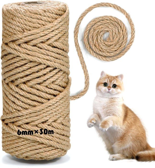 Comparer les prix de Corde En Sisal Pour Arbre À Chat, Corde De Chanvre 6 Mm X 30 M, Colonne À Griffer, Corde En Sisal Naturel, Accessoires Pour A[M860]