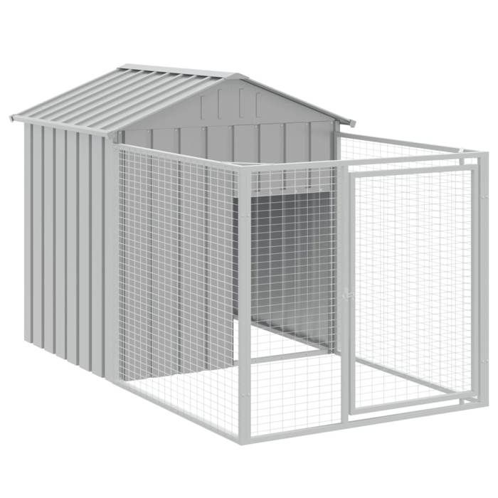 Niche pour chien - UU - avec cour - gris clair 117x201x123 cm A68