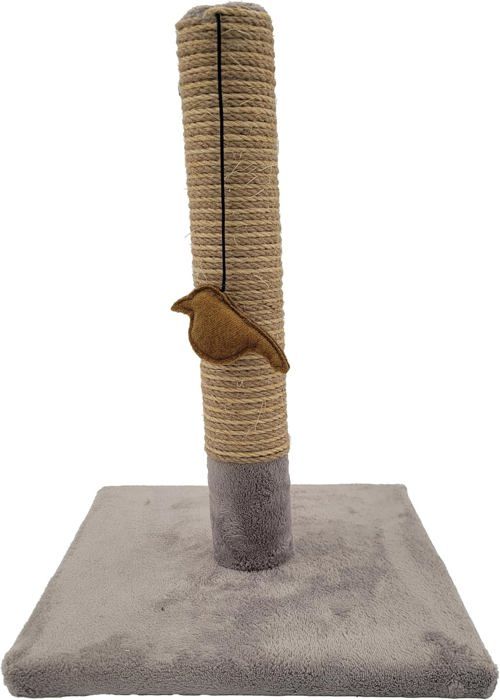 Griffoir pour Chat 42 cm  Griffoir Chat en Sisal et Polyester Résistant  Forme Simple avec Jouet Oiseau  Grattoir Chat  30x30cm