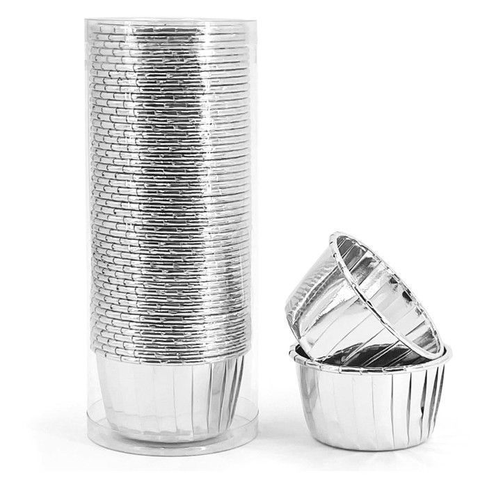 Moules à Cupcake Aluminium - 100 Pièces Réutilisables 200ml - Pour Four Et Airfryer - Muffins, Tartelettes, Flans