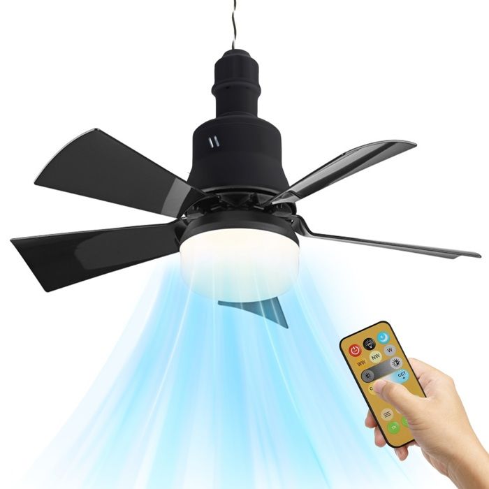 Mini Ventilateur De Plafond Avec Lumière LED – 3 Vitesses, Télécommande, Minuterie – Idéal Chambre Enfant