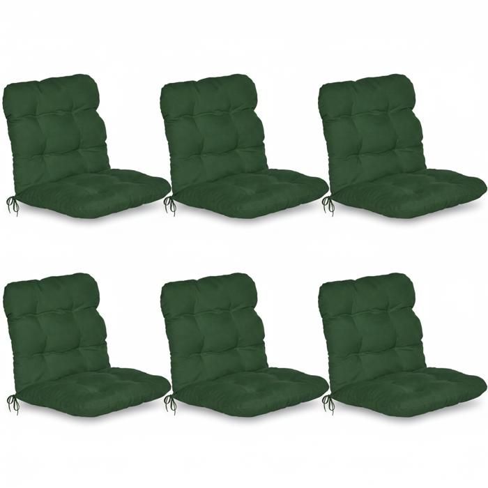 Lot de 6 coussins à bas dossier Set Flair NL 100x50x8cm vert foncé Lot de 6 coussins à bas dossier Set Flair NL 100x50x8cm vert foncé