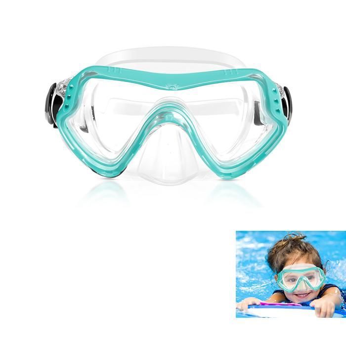 MOMUSE Lunettes De Piscine Enfant – Masque 3D Avec Joint De Nez Anti-Fuite, Sangle Tissu Doux, Visée 180°, Pour 3 à 14 Ans