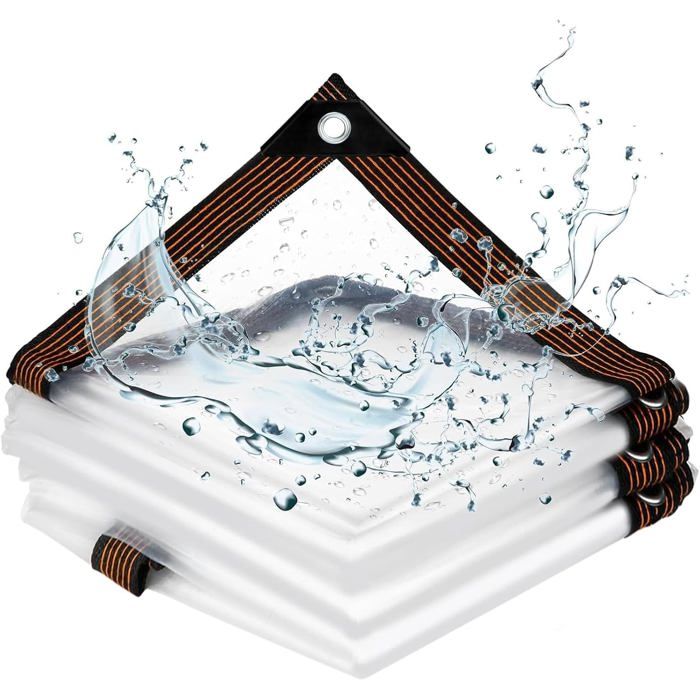 Bâche transparente en plastique - Isolation en verre souple ，pour camping terrasse enclos poulailler plantes de jardin，3*3m