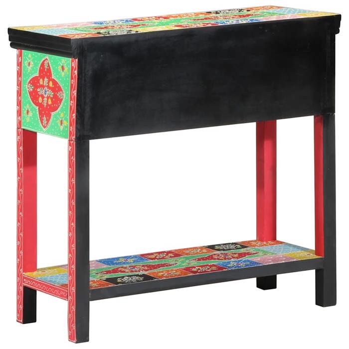 Table console multicolore - vidaXL - 80x35x76 cm - Bois dingénierie - Avec tiroir - Motif floral - Usage intérieur