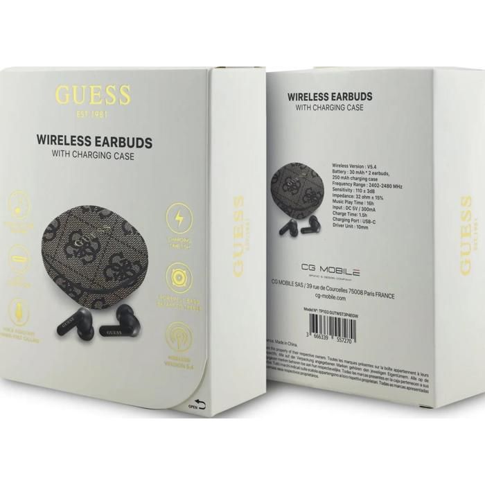 Guess 4G Classic Metal Logo TWS ENC Earphones GUTWST3P4EGW - vue 2